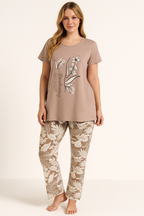 Women's Summer Pajama with Floral Top and Pants