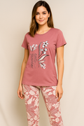 Women's Summer Pajama with Floral Top and Pants