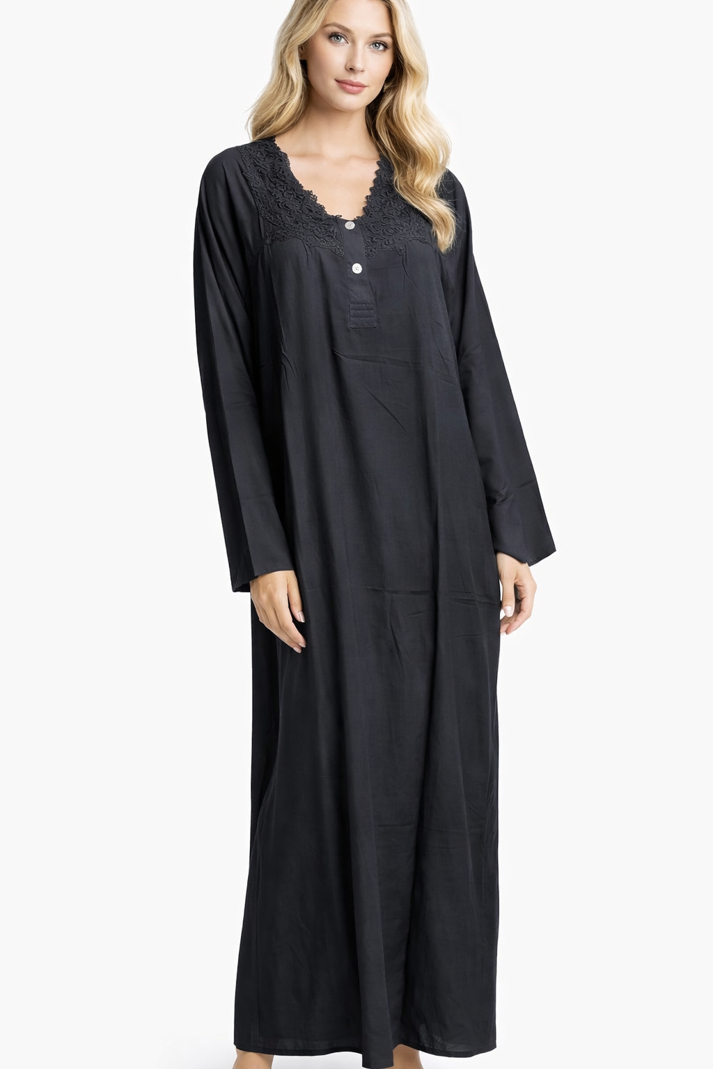 Women's Comfortable Long Sleeve Viscose Nightgown