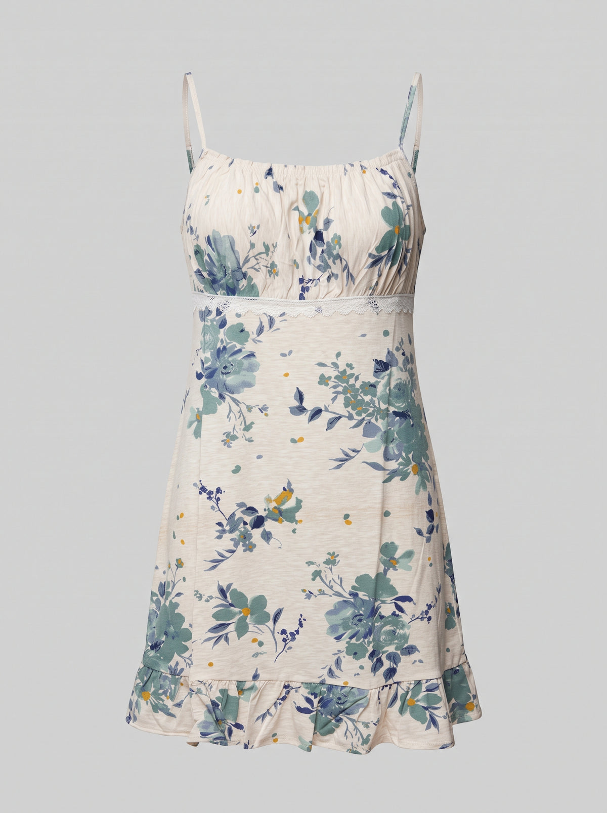 Flora Chic Floral Dress with Ruffles and Lace