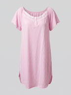 Soft Solid Lace Dress with Buttons