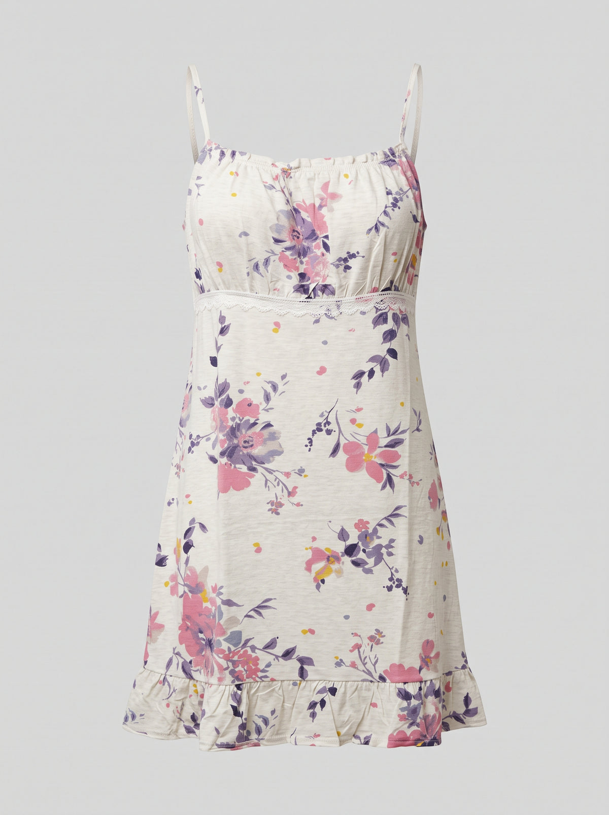 Flora Chic Floral Dress with Ruffles and Lace