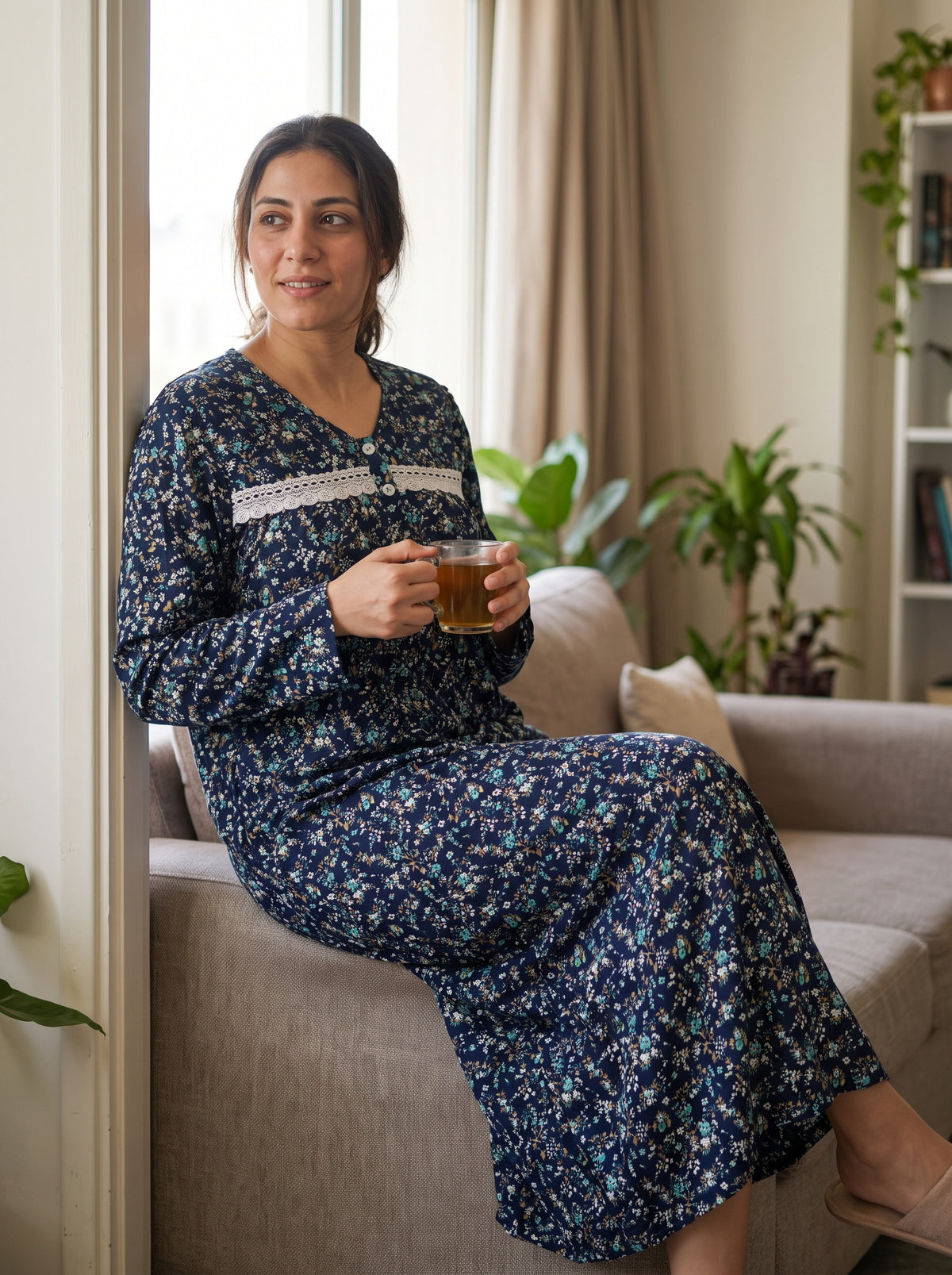 Long Viscose Nightgown