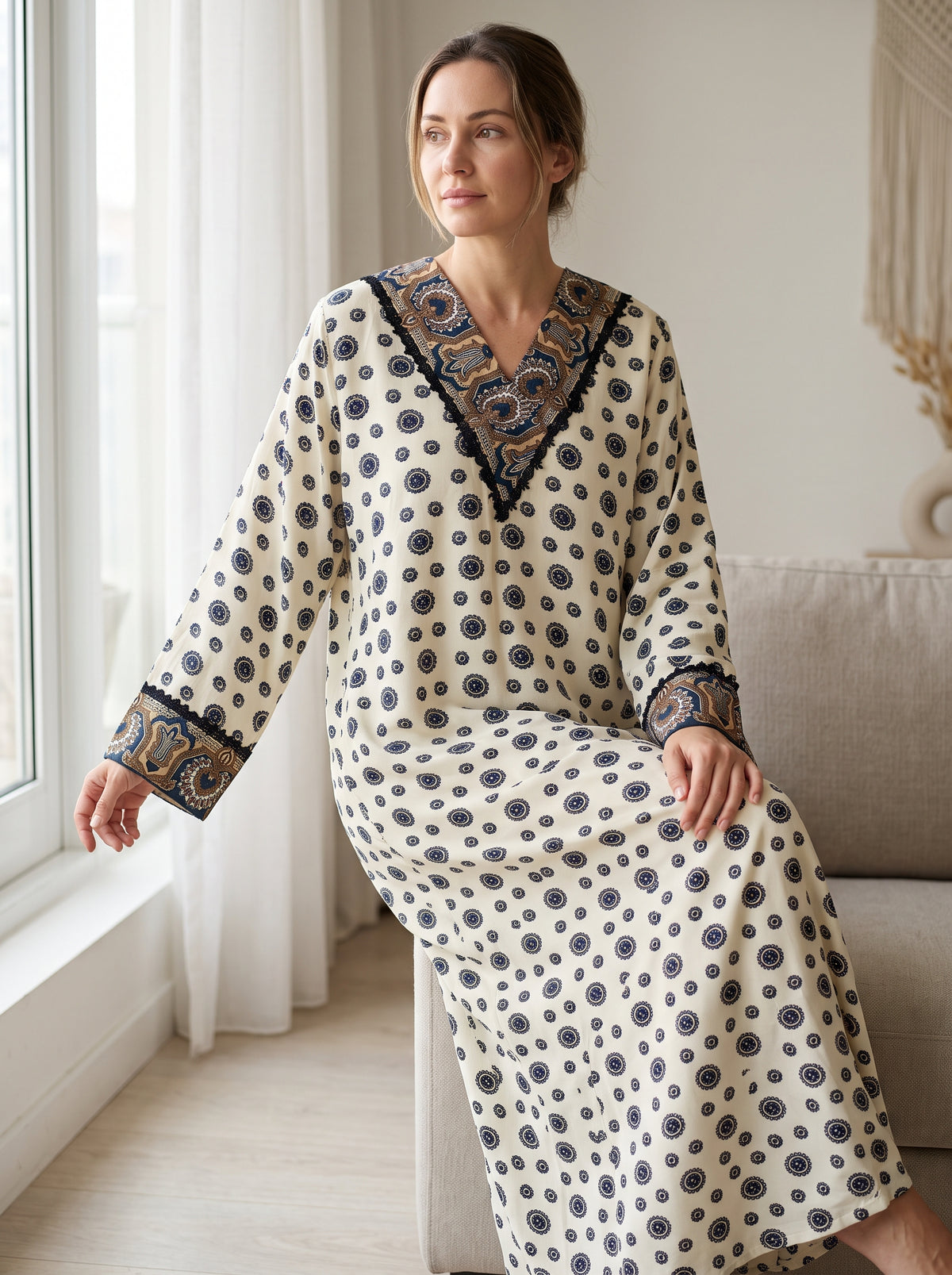 Viscose maxi dress, last piece, size L!