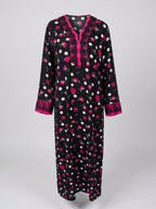 Floral Viscose Maxi Dress with Front Zip