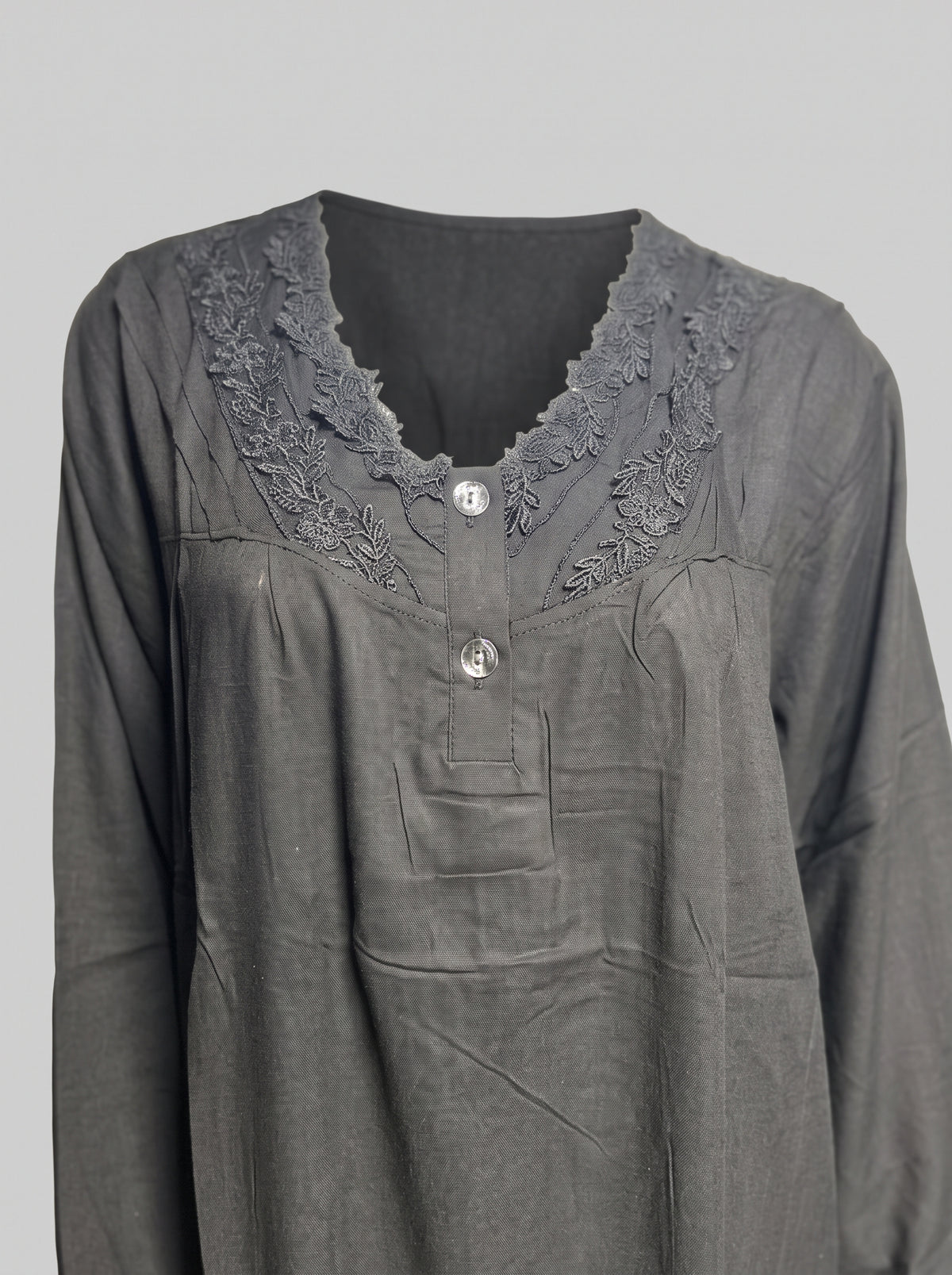 Women's Comfortable Long Sleeve Viscose Nightgown