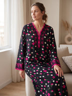 Floral Viscose Maxi Dress with Front Zip