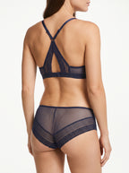 Lasso Black Lingerie Set with Push-Up Bra and Lace Shorts