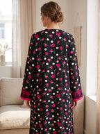 Floral Viscose Maxi Dress with Front Zip