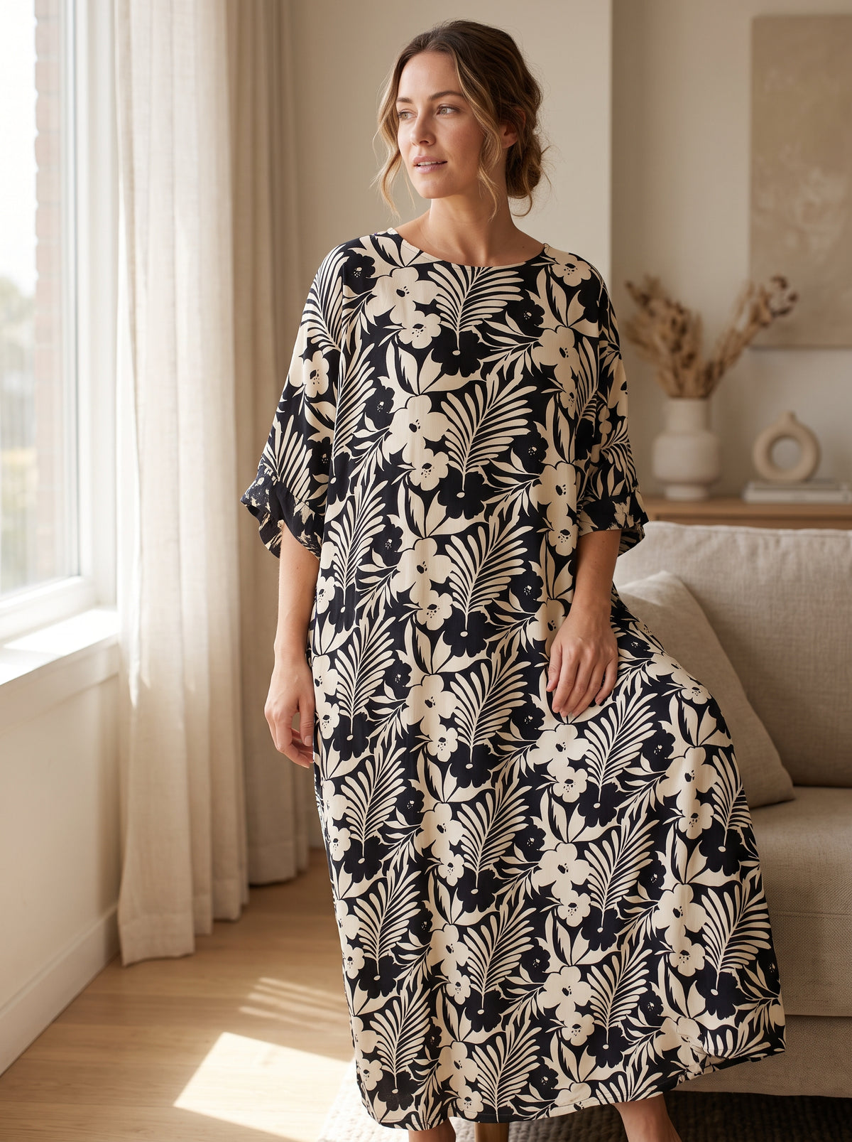 Viscose maxi dress, last piece, size 2XL!
