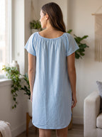 Soft Solid Lace Dress with Buttons