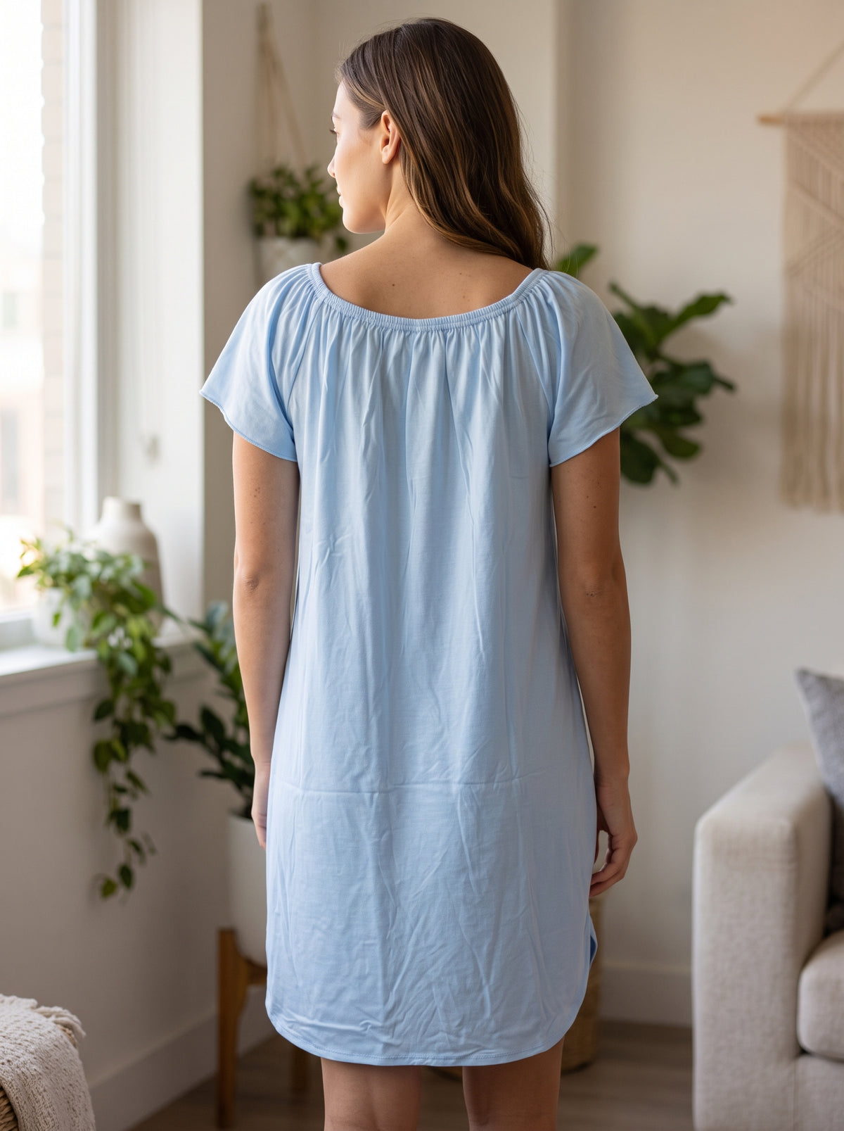 Soft Solid Lace Dress with Buttons