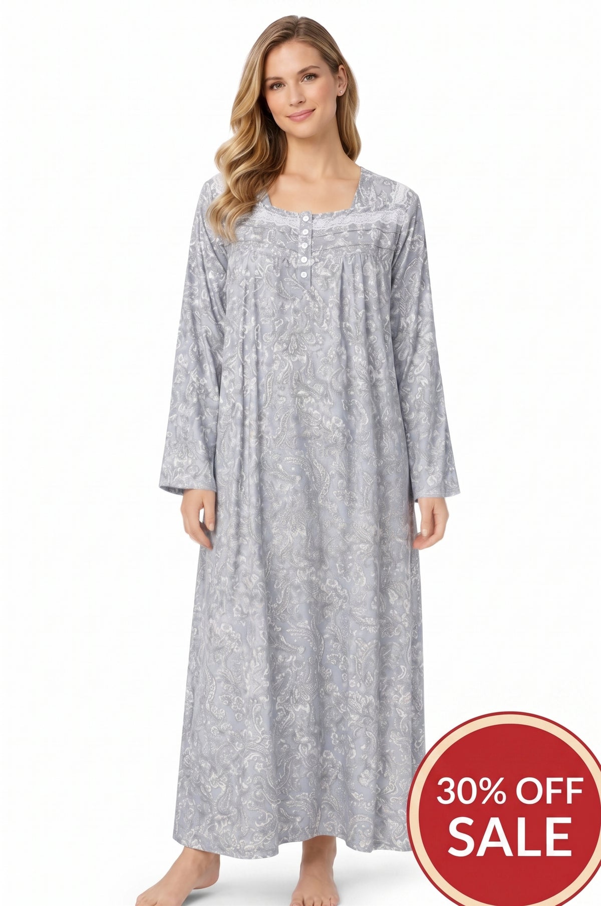 Classic Paisley Long Sleeve Jalabiya
