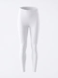 White seamless leggings shown on a ghost mannequin against a clean white background.