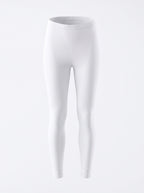 White seamless leggings shown on a ghost mannequin against a clean white background.