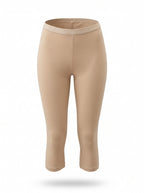 Skin-tone seamless capri leggings shown on a ghost mannequin against a plain white background.