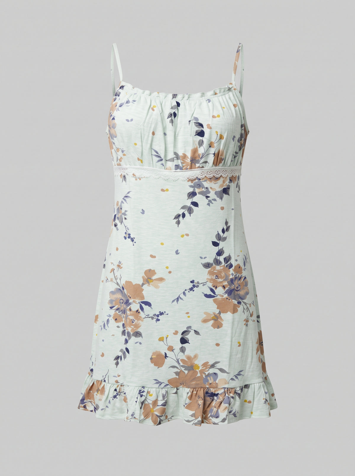 Flora Chic Floral Dress with Ruffles and Lace