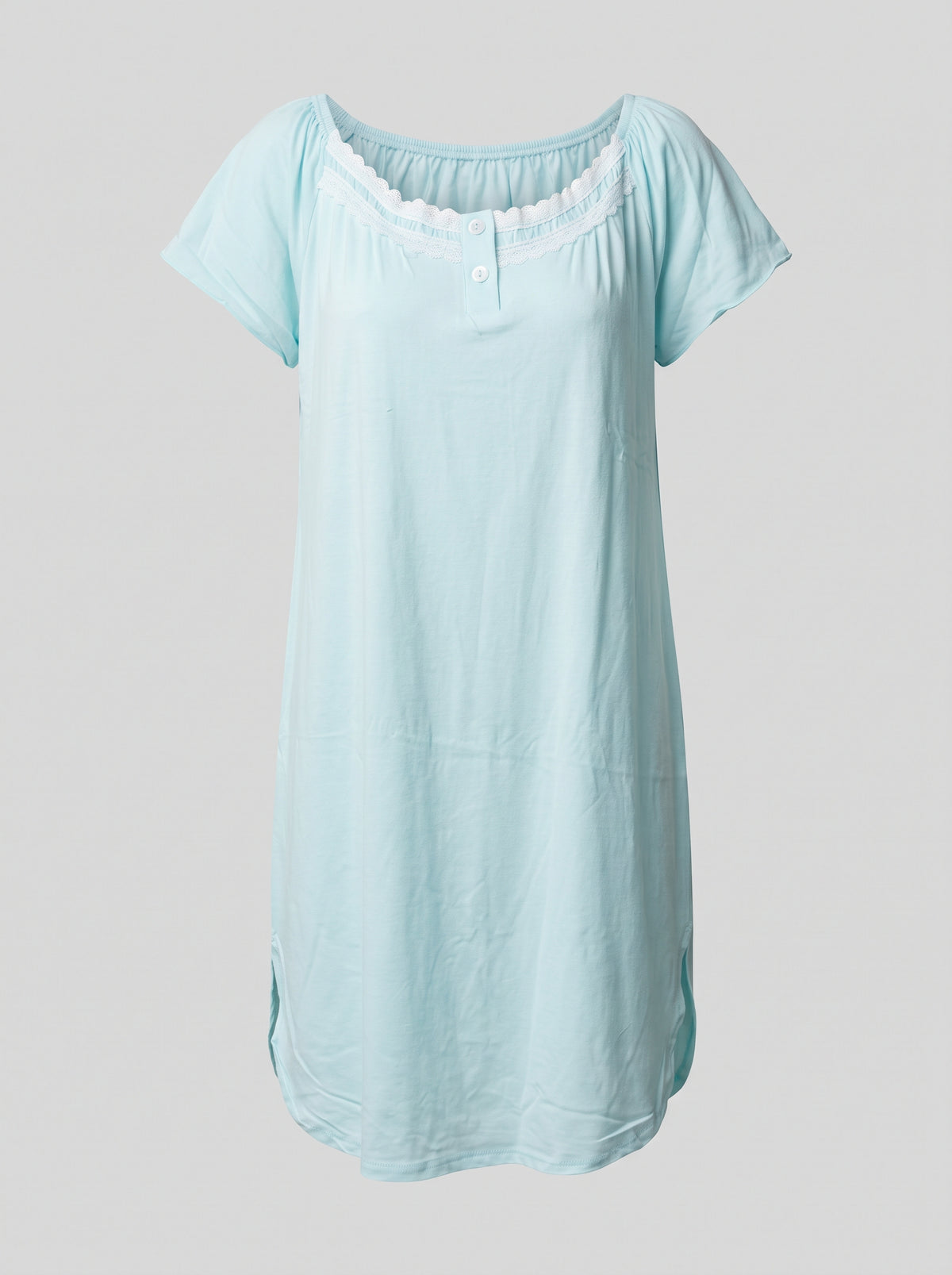 Soft Solid Lace Dress with Buttons
