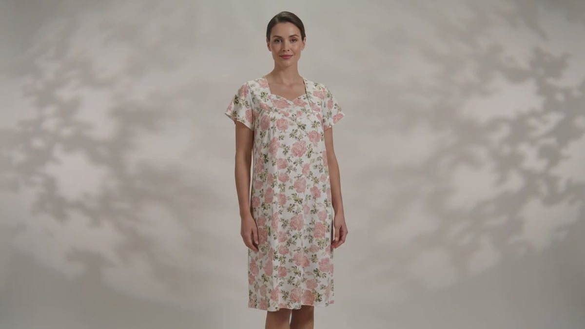 Women's Cotton Lycra Floral Nightgown