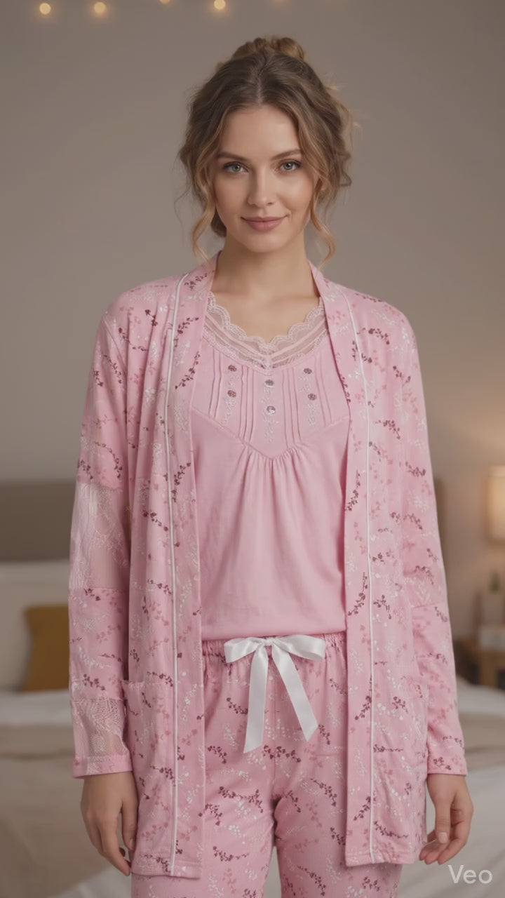 Women's 3-Piece Pajama Set